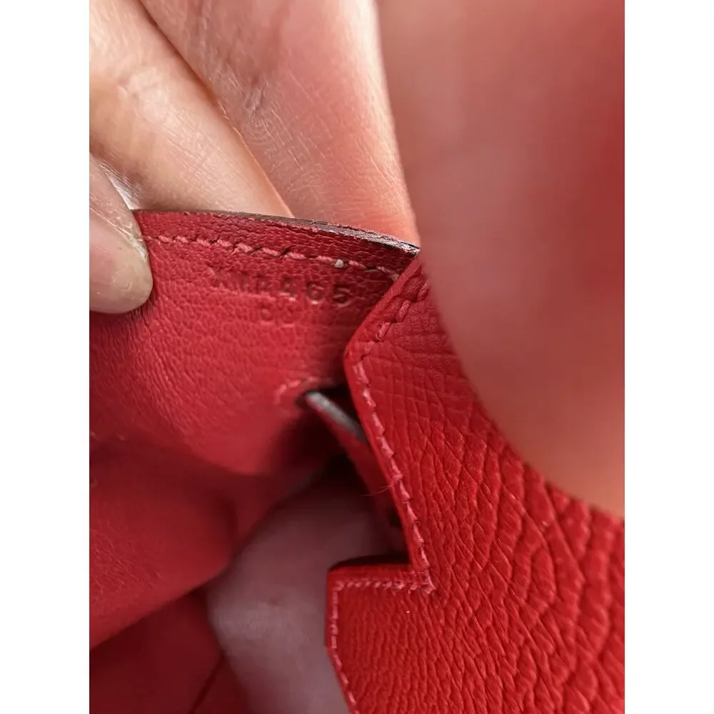 Hermes Birkin 30 Vibrant Red Epsom Palladium PHW Stamp X 2016